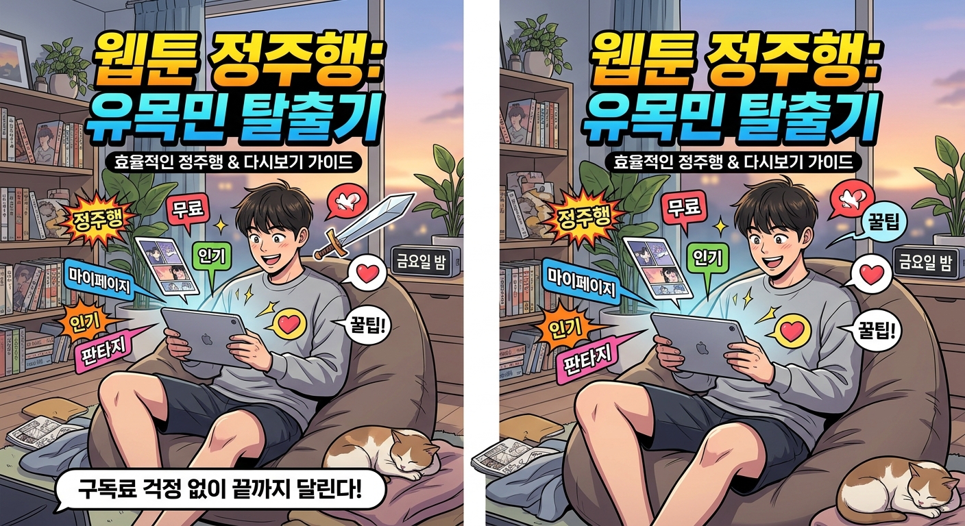 웹툰 무료 사이트 유목민 탈출! 효율적인 웹툰 정주행 & 다시보기 활용법 (feat. 블랙툰)